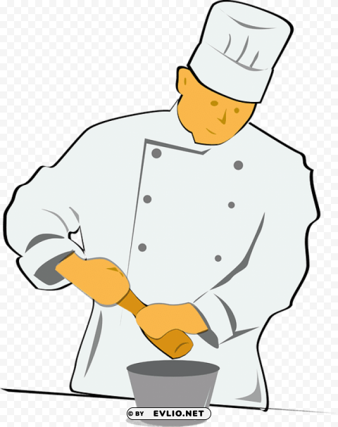 male chef Isolated Artwork on Clear Transparent PNG