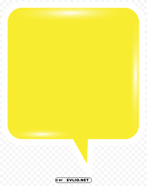 Bubble Speech Yellow Transparent PNG Artwork With Isolated Subject