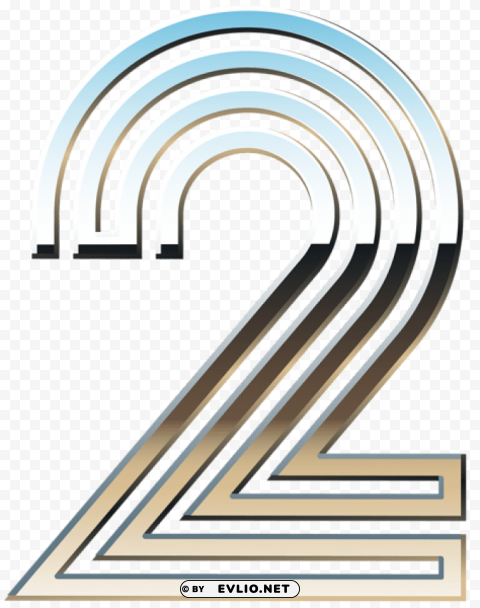 number two transparent PNG with Transparency and Isolation