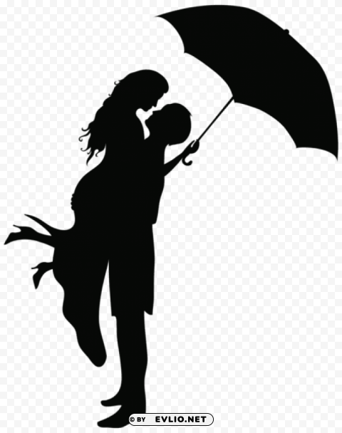romantic couple silhouettes Free transparent background PNG