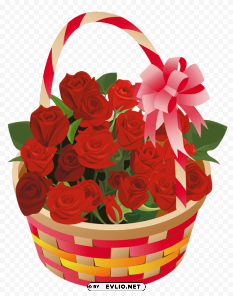roses basket PNG for digital design