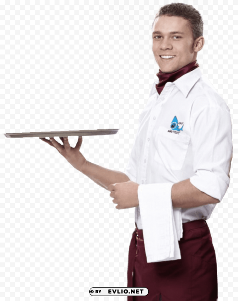 Transparent background PNG image of waiter ClearCut Background Isolated PNG Design - Image ID 3ec4c197