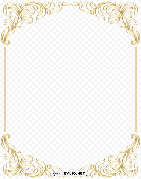 border frame decorative gold PNG transparent artwork