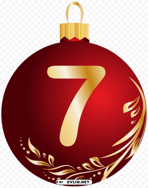 christmas ball number seven Transparent Background PNG Object Isolation