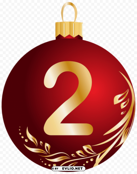 christmas ball number two Transparent Background PNG Isolated Icon