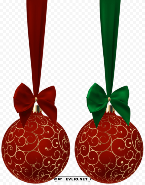 christmas balls red set Isolated Item on Clear Background PNG