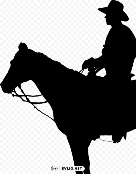 cowboy silhouette Transparent PNG Object with Isolation
