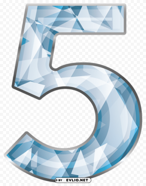 crystal number five Clear Background PNG Isolated Design