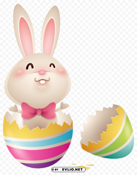 Easter Bunny In Egg PNG Files With Transparent Canvas Collection