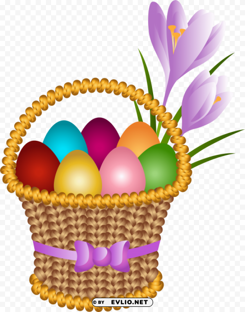 easter eggs basket PNG files with no background free