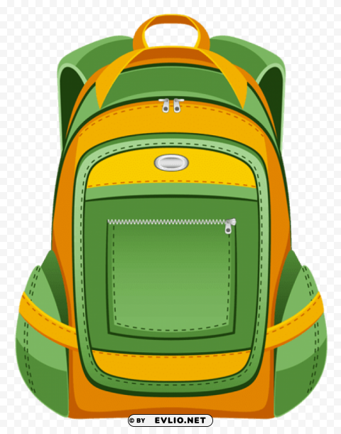 green and yellow backpack vector PNG images for merchandise