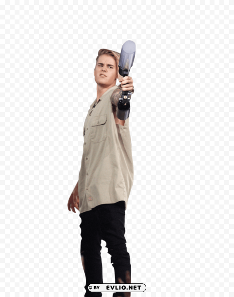 justin bieber holding gas canone HighQuality PNG with Transparent Isolation