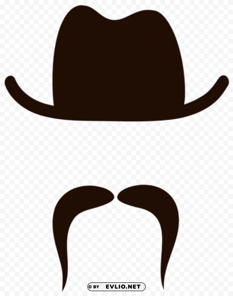 movember hat and mustache PNG with alpha channel for download