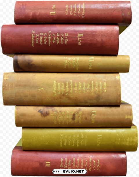 7 stacked books PNG clear background