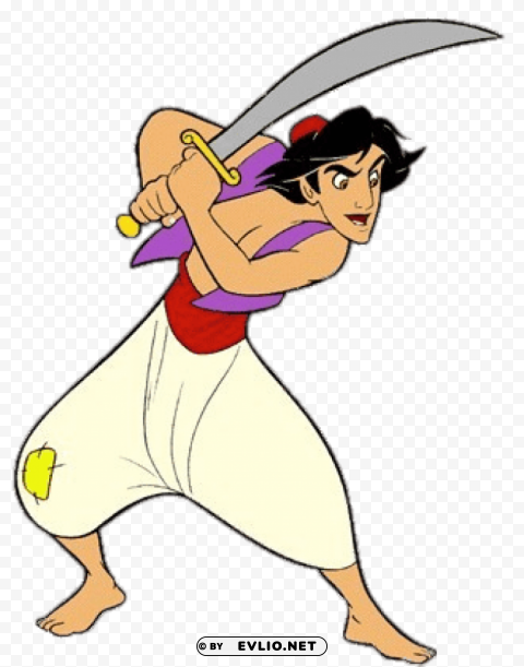 aladdin with his sword Isolated Character in Transparent PNG Format