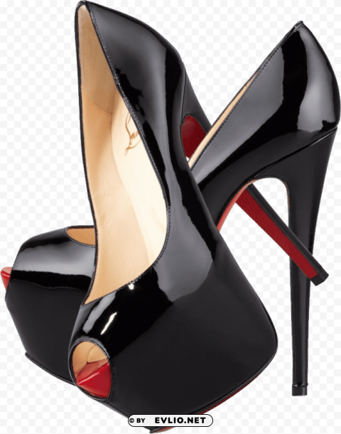 black louboutin lady's pumps PNG for use