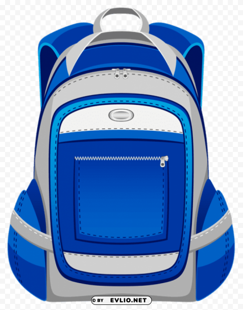 blue and grey backpack vector PNG images no background