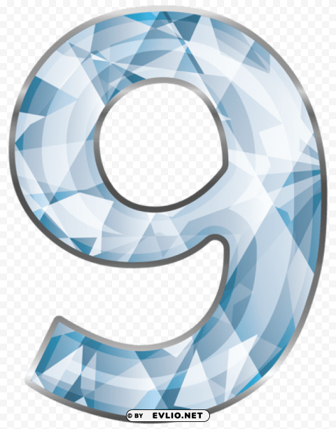 crystal number nine ClearCut Background Isolated PNG Art