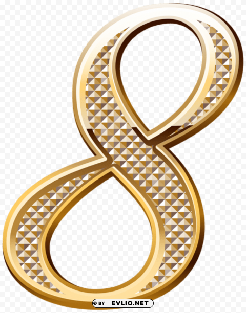 gold deco number eight HighResolution Transparent PNG Isolation