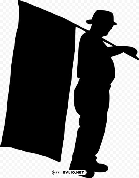 person with flag silhouette Free PNG transparent images