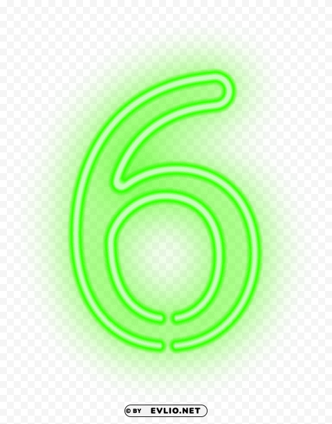 six neon green Free PNG download no background