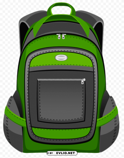 black and green backpack vector PNG images for editing