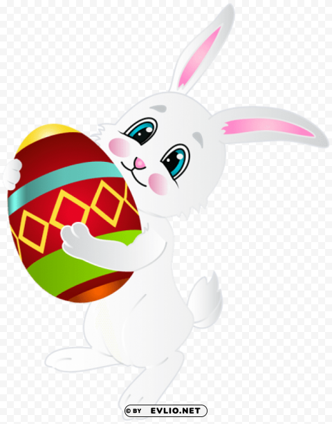 easter bunny with egg Transparent PNG Isolated Graphic Detail