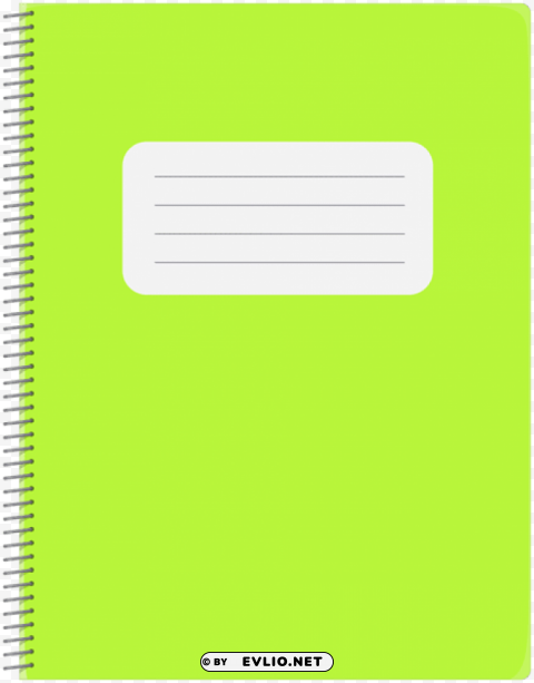 Spiral Green Notebook Clear PNG Image