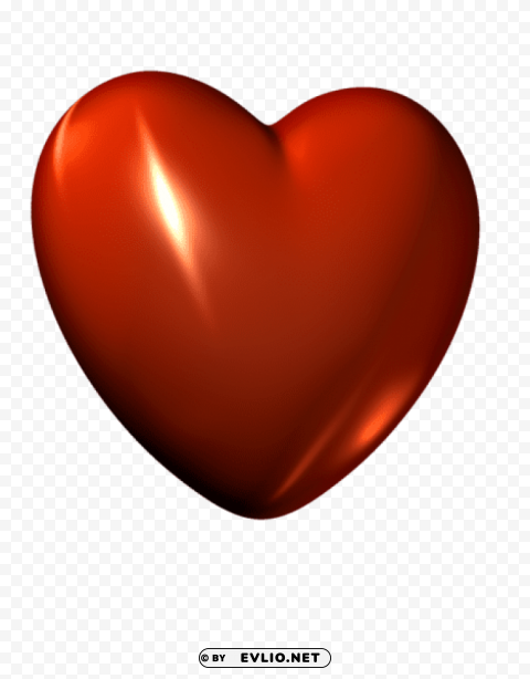 3d Red Heart Isolated Artwork With Clear Background In PNG