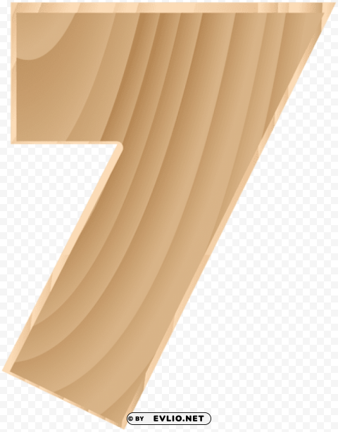wooden number seven transparent PNG with no registration needed