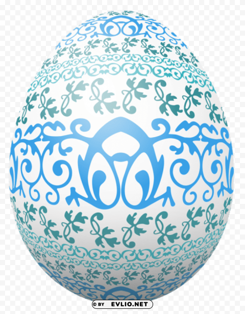 easter white egg with blue decorationpicture Transparent PNG images complete package