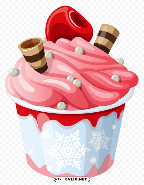 ice cream cup Clean Background Isolated PNG Character
