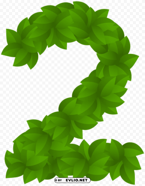 leaf number two green Isolated Graphic with Transparent Background PNG