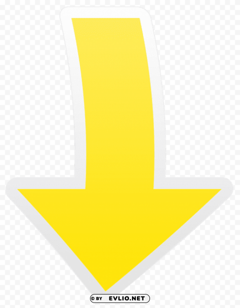 Yellow Arrow Down Transparent Clear Background PNG Isolated Graphic Design