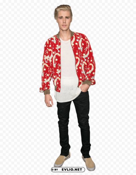 justin bieber dressed in a red shirt PNG images with transparent canvas comprehensive compilation
