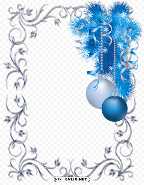 large christmas blue and white photo frame PNG images with transparent canvas comprehensive compilation