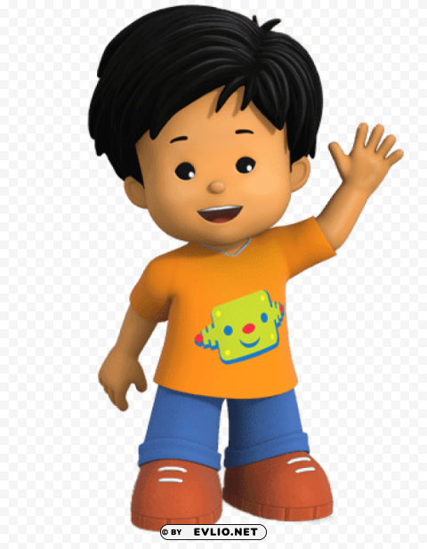 Little People Koby Waving Isolated Icon On Transparent PNG