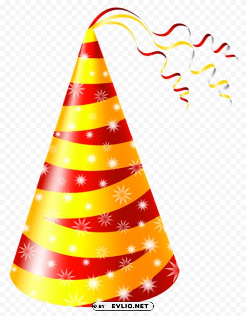 yellow and red party hat Transparent PNG download