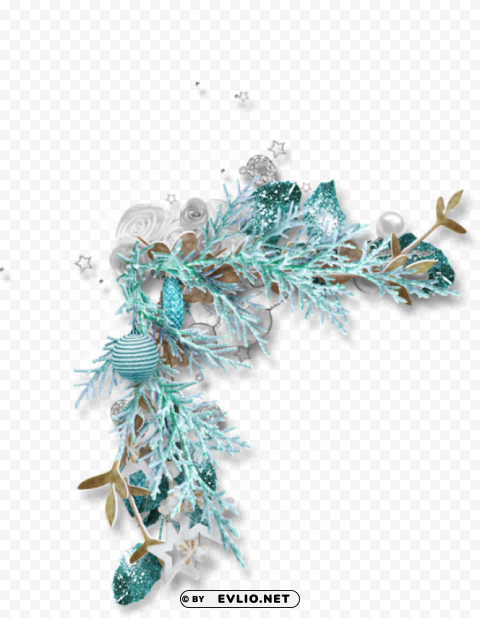 christmas flowers corner picture frames album embellishments - turquoise flower frame High-quality transparent PNG images