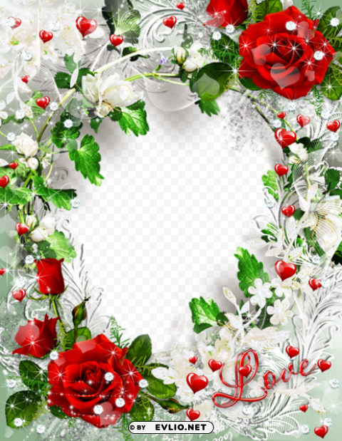beautiful rose photo frame love Transparent PNG vectors