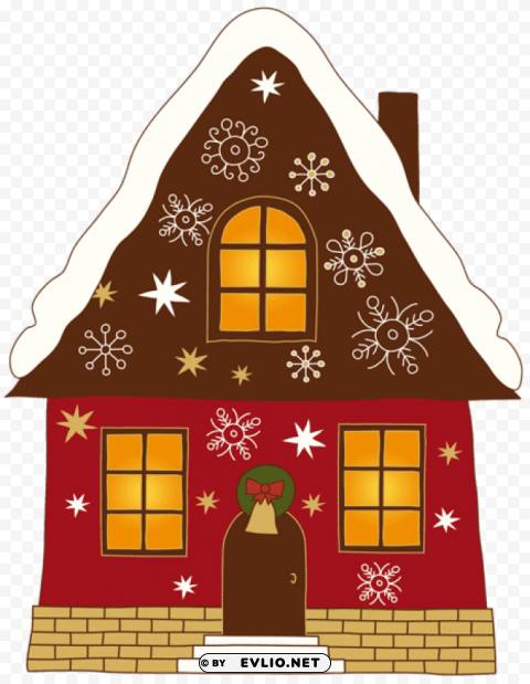 christmas painted house PNG Image with Isolated Graphic