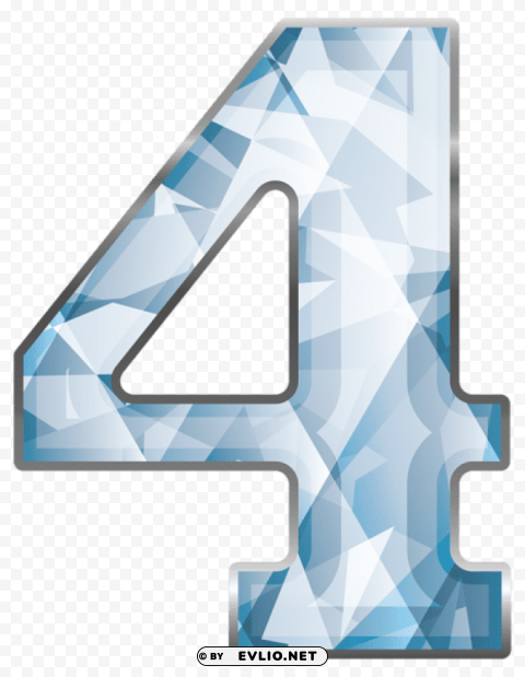 crystal number four Clear Background Isolated PNG Icon
