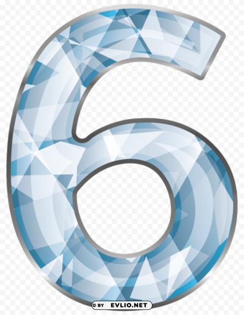 crystal number six Clear image PNG