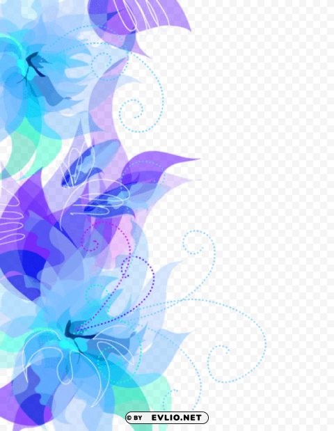 cute blue floral decoration transparent Clear PNG photos