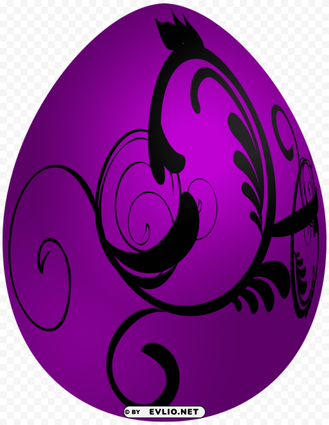 easter purple deco egg Transparent PNG Graphic with Isolated Object