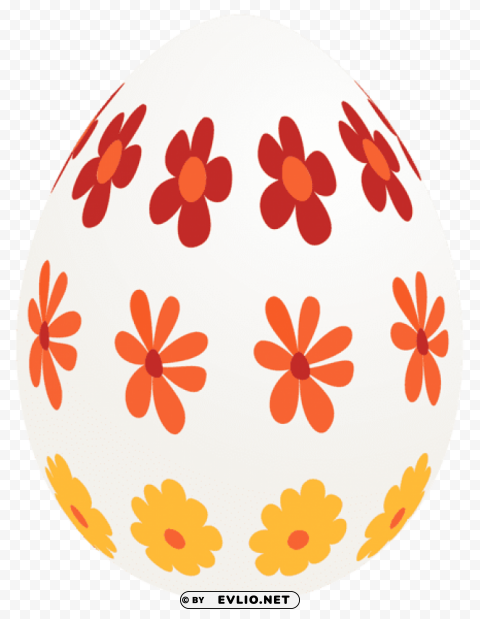 easter white egg with flowers Transparent PNG images bundle