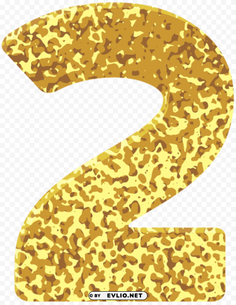 gold style number two PNG files with clear background