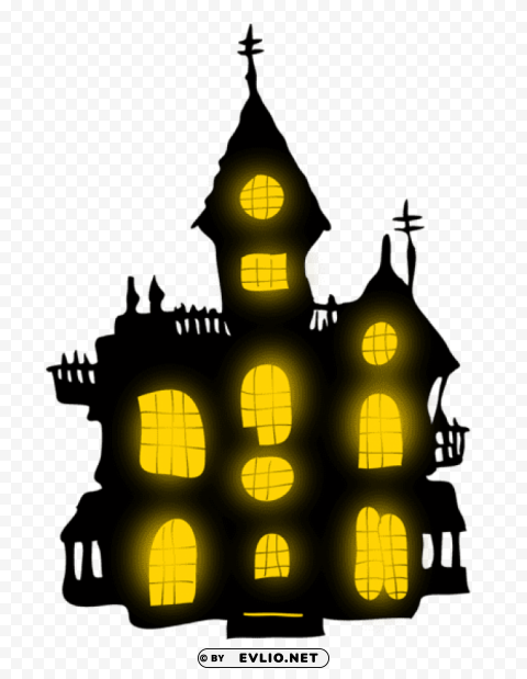 halloween transparent castle picture PNG Isolated Object with Clear Transparency
