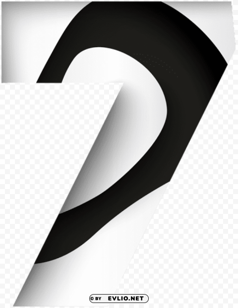 Number Seven Black White Transparent PNG Isolated Element With Clarity