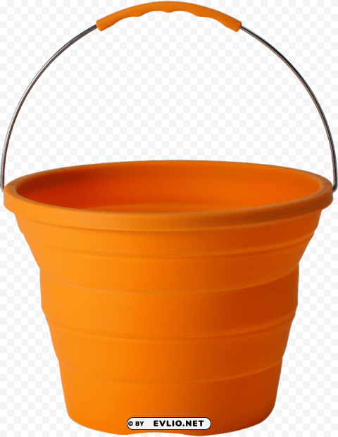 orange plastic bucket Isolated Artwork on HighQuality Transparent PNG